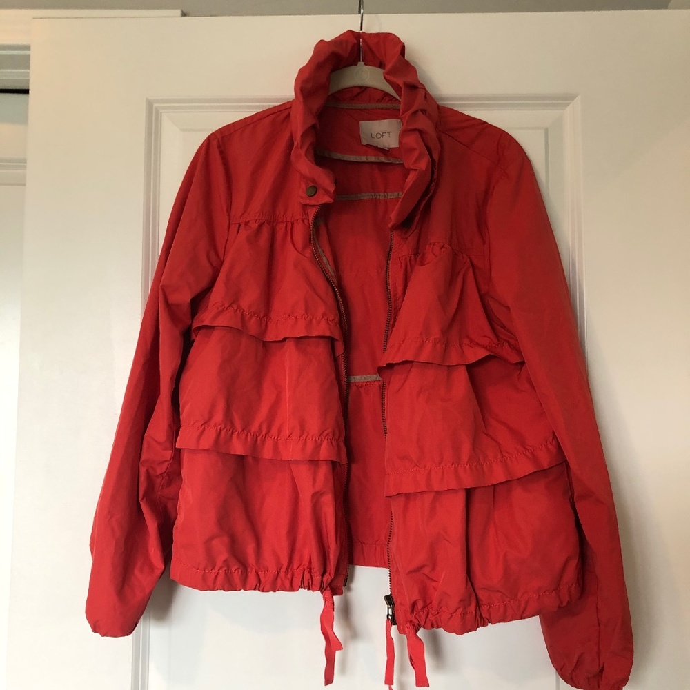 Loft Orange/red rain jacket